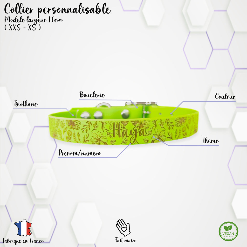 Collier personnalisable 1.6cm Biothane